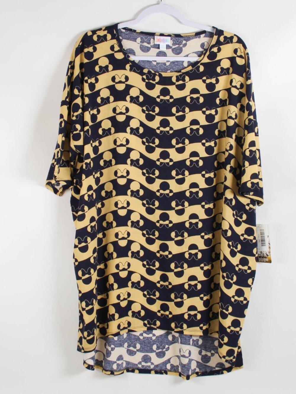 LuLaRoe Disney Minnie Mouse Irma Tunic Top 2XL Navy Yellow NWT